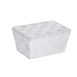 Wenko Adria Storage Basket with Lid, White, 14 x 19 x 10 cm