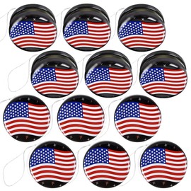 ArtCreativity Metal Stars & Stripes Yoyos, Set of 12 , 4th of July Party Favors, USA Flag Yo-Yo Toys, Fun Patriotic Accessories for Independence, Memorial, and Veterans Day