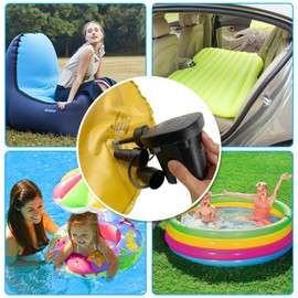 Newpol Inflatable Bed Pump(AC:110-120V Power Plug), Electric Air Pump with Free Swimming Ring for Air Mattress Beds, Inflatable Swimming Pools, Swimming Rings