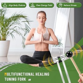 Tuning Forks for Healing, 128Hz, 256Hz, 512Hz Tuning Fork Set for Meditation, Yoga and Chakra Energy Therapy for Mom or Girlfriend on Mother's Day, Birthday