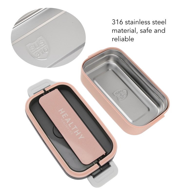 Bento Lunch Box 316 Stainless Steel 700ml Capacity Leakproof Microwave