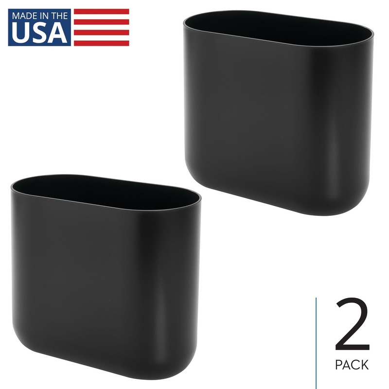 iDesign Small Slim Plastic Bathroom Trash Can, Garbage Can for