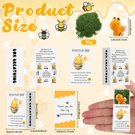 48 Sets Employee Appreciation Bulk Gifts Including Mini Resin Bee, Box,Moss and Thank You Cards Emotional Support Positive Gifts for Coworkers Teachers Volunteer Funny Resin Bee Office Gifts