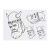 4 x 'Viking Head' Temporary Tattoos - Water Resistant, Skin-Safe,