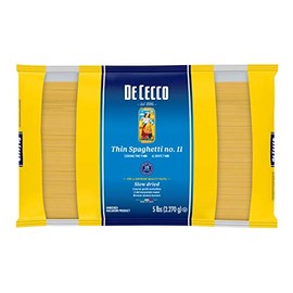 De Cecco Semolina Pasta, Thin Spaghetti No.11, 5 Pound (Pack of 4)