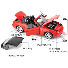 imtfzct 1/32 Mazda Miata MX-5 Model Car, Pull Back Toy Car with Sound and Light, Suitable for Children from 4-7 Years Toy Car, Collector's Model Car (Red)