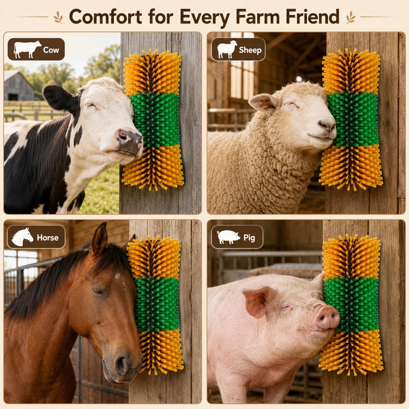 Bionic Curve Livestock Scratching Brush for Cattle, Cows, Goats, Horses