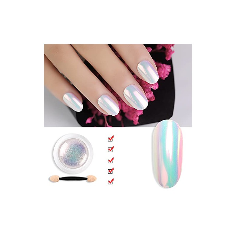 Polvo para decoración de uñas, pigmento para manicura, polvo con