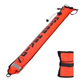 4FT High Visibility Inflatable Scuba Diving SMB Surface Signal Marker Buoy (Red)