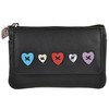 Ladies Leather Coin Purse/Wallet by Mala; Lucy Collection Handy Heart