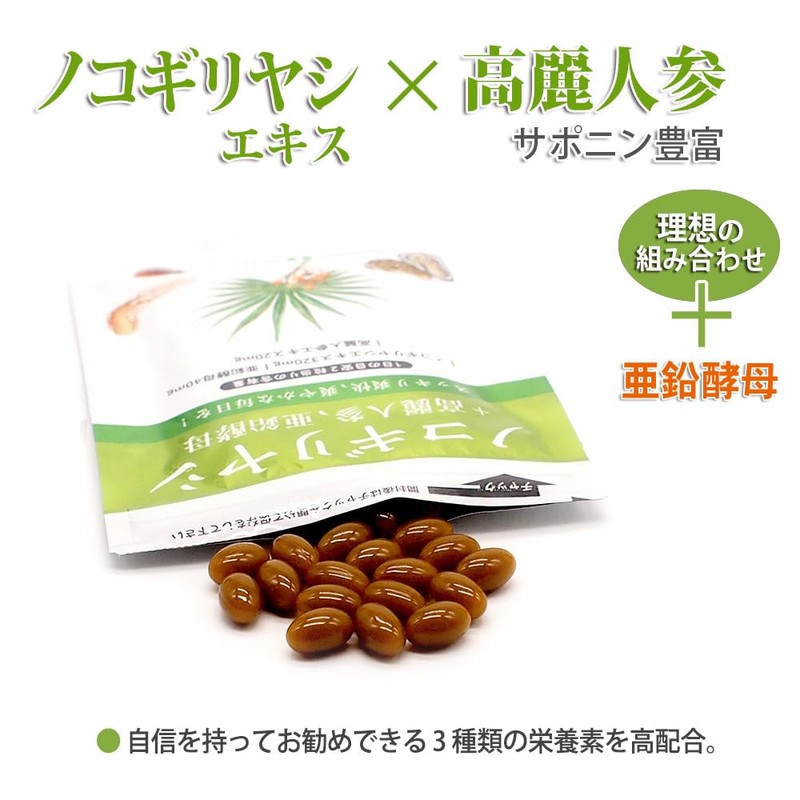 大日ヘルシーフーズ 自然力 ノコギリヤシ （ノコギリ椰子）60粒入 1袋 高麗人参 亜鉛 配合 サプリメント