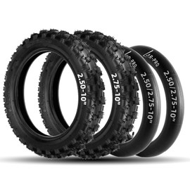 AR-PRO (2-Set) 2.50-10" and 2.75-10" Dirt Bike Tires and Inner Tubes - 2.50-10" Front and 2.75-10" Rear Upgrade Off-Road Tires and Tubes for CRF50 and JR50