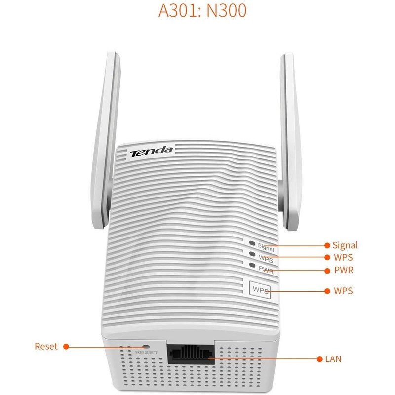 Tenda N300 Universal Wi-Fi Wireless Range Extender (A301)
