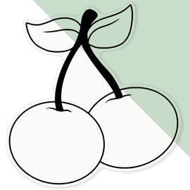 'Pair of Cherries' Clear Sticker Decal – Waterproof Film for Windows, Cars, Walls & Crafts, XL (460mm) (DC00140627)