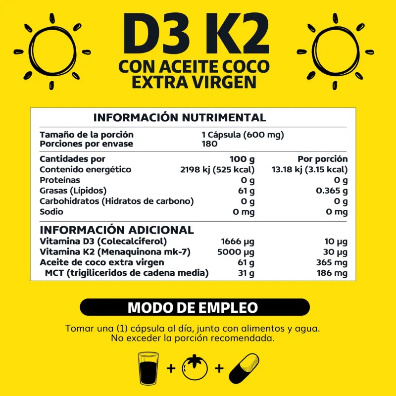 Vitamina Aceite Coco Extra Virgen Mct Trigliceridos Capsulas Cápsula Blanda
