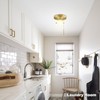Soutas Gold Pull Chain Ceiling Light Glass Globe Flush Mount