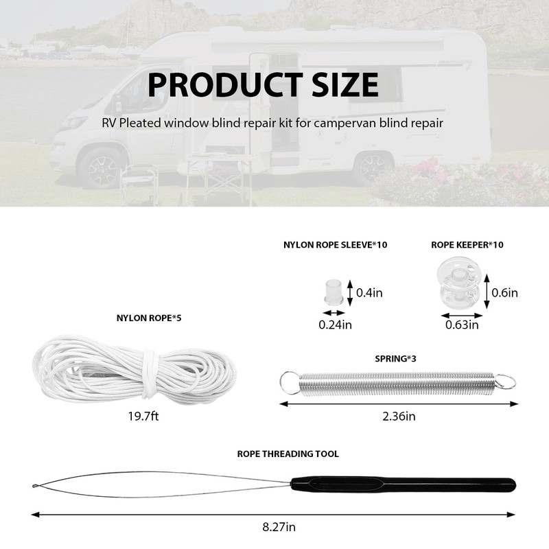 BWBWND RV Blinds Repair Kit, Pleated Shade Restringing Cord Threading