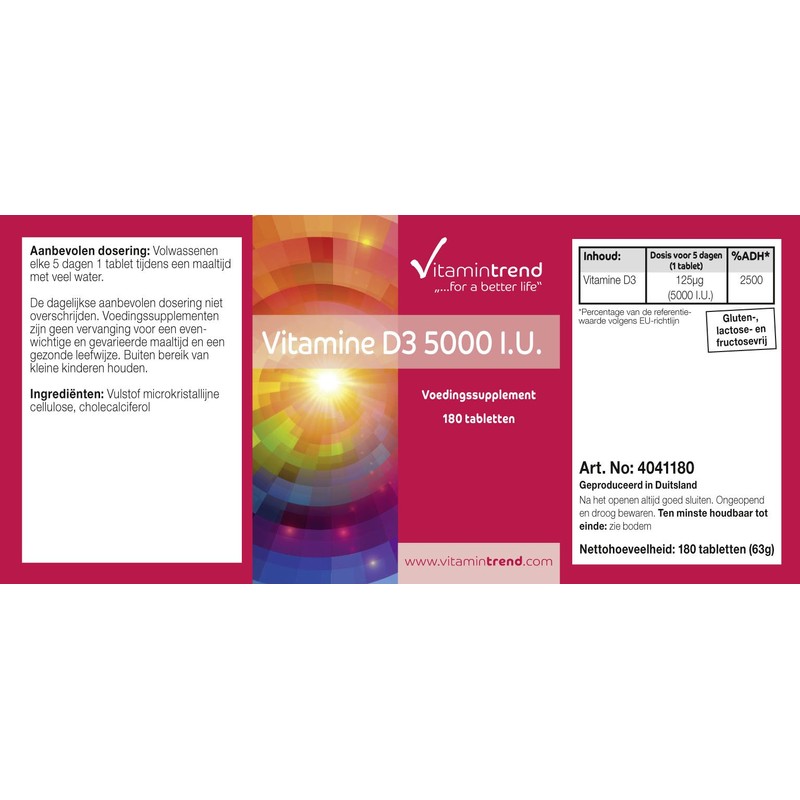 Vitamin D3 5000 IU - 180 Tablets - Depot Tablets
