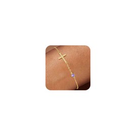 14k Gold Plated Cross Bracelet for Women Adjustable Dainty Thin Gold Twisted Link Chain Gold Bracelets for Women Bridesmaid van cleef Bracelet Christ Women Jesus Gift Christmas Gifts With Gemstone