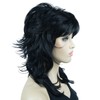 Lydell Long Soft Shaggy Layered Black Wig Classic Cap Full