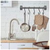 FuninCrea Kitchen Hook Rail, 30 cm Aluminium Kitchen Rail with