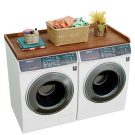 BPMFDTNL Washer Dryer Countertop Solid Wood,Washer and Dryer Countertop,Suitable for Laundry Room Storage,Protect Washer and Dryer Covers for The Top (Retro Brown)