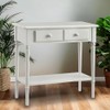 Leick Home Coastal Console Table, Solid Wood, 2 Storage Drawers,
