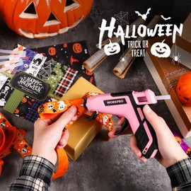 WORKPRO 3.6V Cordless Hot Glue Gun (Upgrade), Fast Preheating, Smart Power-Off, USB-C Rechargeable Glue Gun, Less-drip Hot Glue Gun Kit with 20 Pcs Premium Mini Glue Sticks for DIY, Crafting and Arts