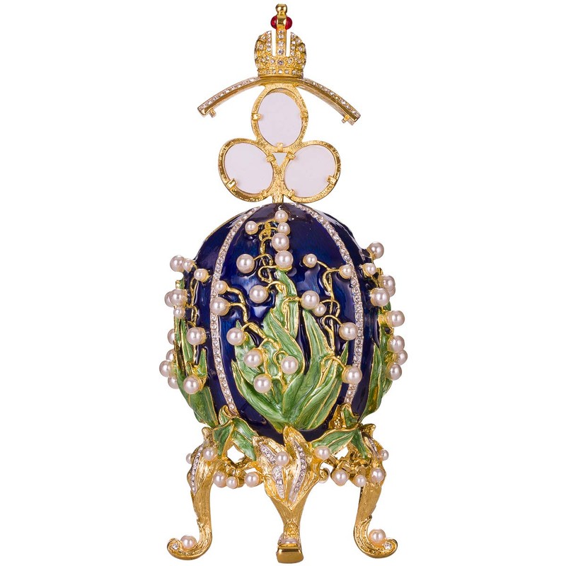 danila-souvenirs Faberge Style Lilies of The Valley Egg with Photo