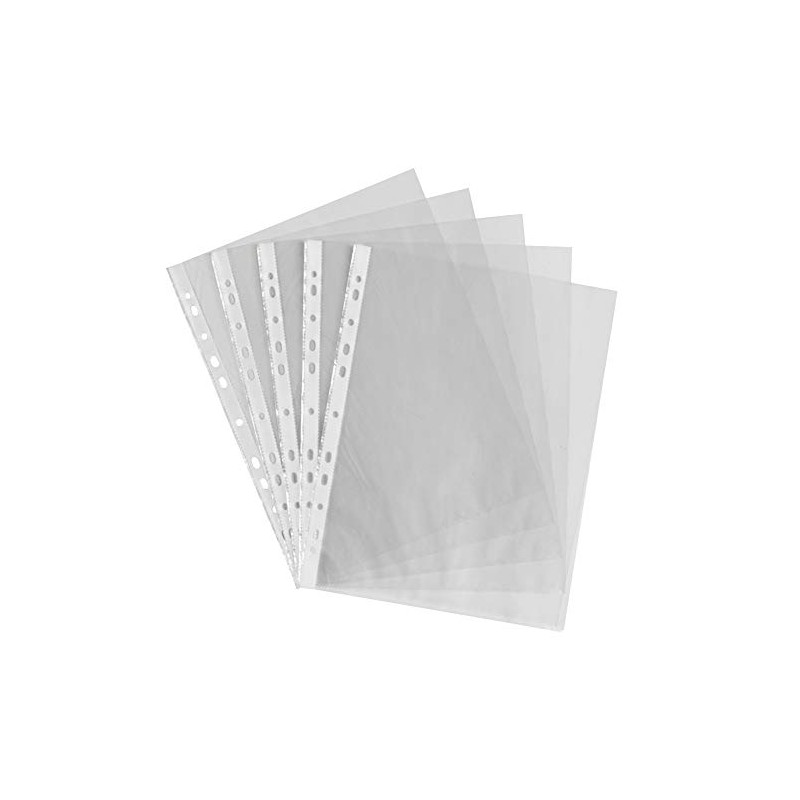 A4 Clear Punched Pockets Pack of 100 for Ring Binders