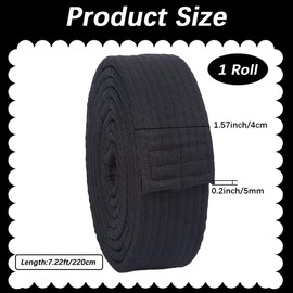 CREATCABIN Black Karate Jiu Jitsu Belt Polyester Martial Arts Belt Judo Jiu-Jitsu TKD Aikido Uniform Ranking Belt Long Soft Universal Fit Belts Taekwondo for Men Women Sports Training Equipment 7.22ft