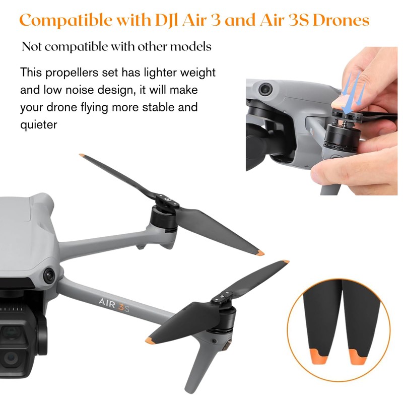4Pcs Spare Propellers Compatible with DJl Air 3 / Air