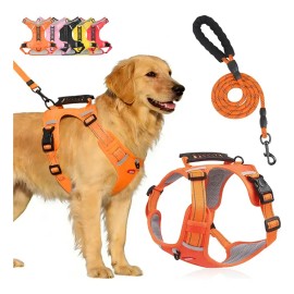 Pecheras Arnes Perro Apto Para Todo Tipo De Cuerpo Ajustable Naranja, Talla XL