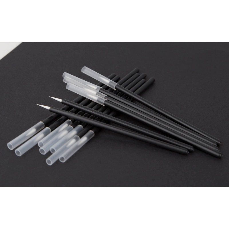 KOLAMOON 100 Pcs Disposable Brushes Plastic Paint Brushes Model Brushes