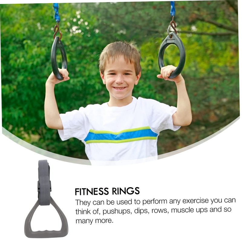 KOMBIUDA 2 Pcs Adjustable Gymnastic Rings with Thick Straps Premium