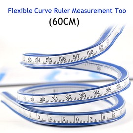 STCRERAG Flexible Curve Ruler,60cm Flexible Ruler,Plastic Measure Woodworking Tool Bendy Ruler for Drafting Engineering Drawing(Double Side Scale)