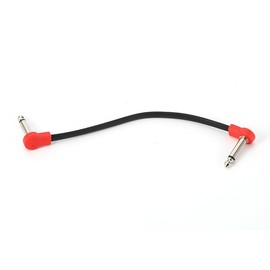 Freleaf Professional Flat Guitar Patch Cables, Noise Free, Save Space, 1/4" TS Right Angle for Guitar Effect Pedals, 6IN 2 Pack, Red