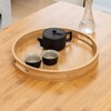Serving Tray Bamboo Wood Color Round Tray For Water Tea