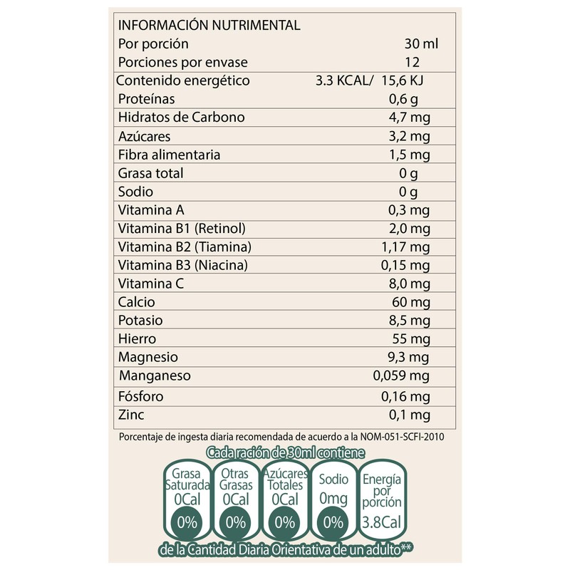 CONCENTRADO DE NOPAL COMESTIBLE