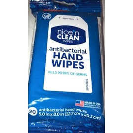 Nice 'n Clean Antibacterial Moist Wipes, Travel Pack 20 ea (Pack of 10)