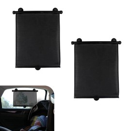 Anyhut 2 PCS Car Side Window Sun Shade 2 Pack, Retractable Roller Sunshade for UV and Sun Glare Protection, Universal Fit for Cars SUVs Trucks, 15x17 Inches (Black)