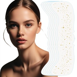 6Pcs Gold Glitter Freckles Face Tattoo Makeup Patches - Sparkle Cosmetic Accessories for Women (Gold, 6pcs/set)