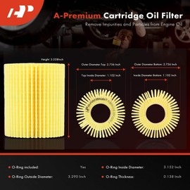 A-Premium 2-PC 10K Miles Protection Oil Filter Compatible with Toyota Tundra 2011-2014, 4Runner 2010-2023, FJ Cruiser 2010-2014 & Lexus IS250/300/350, GS300/350/450h/460, LS460/500/600h