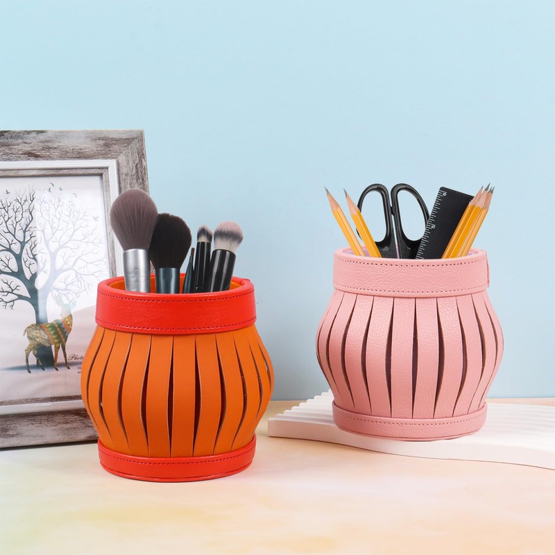 Nwvuop Makeup Brush Holder PU Leather Cosmetic Storage Organiser, Make
