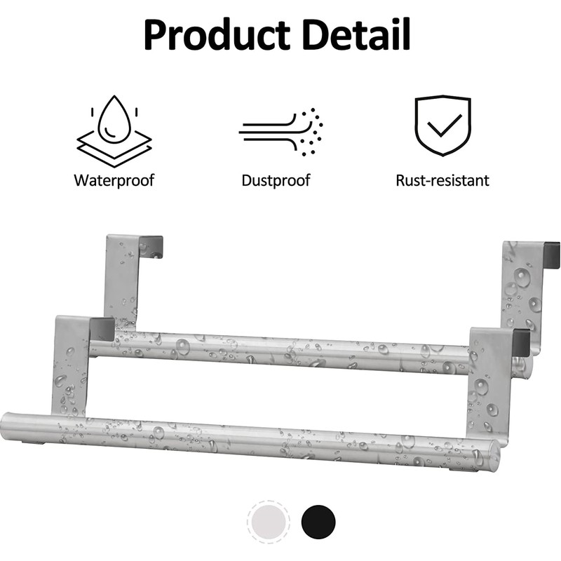 2 Pcs The Door Towel Rack,Stainless Steel Kitchen Towel Holder,for