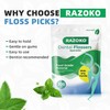 RAZOKO Dental Floss Picks | Toothpick, Shred-Resistant Floss, Easy Grip