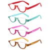 SIGVAN 4 Pairs of Colorful Fashion Half Moon Frame Reading