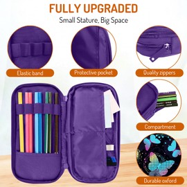 Cute Pencil Case for Girls, Large Girls Pencil Pouch for School Supplies, Portable Butterfly Pen Bag, Aesthetic Pen Box with Zipper, 2 Compartments Stationary Organizer for Kids Teens Students Adults