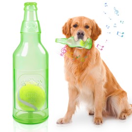 Shepinsky Squeaky Chew Dog Toys, Indestructible Dogs Toy with Tennis Ball, Durable Puppy Boredom Toys for Playtime &Training, for Energetic Small Medium Large Pups(Green, L)