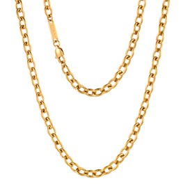 VEXXS Red Bean Chain, Necklace, Chain, K18, Gold Plated, 0.08 inch (2/3/6 mm), Width Men's, Women's, Unisex, 17.7 inches (45 cm), 19.7 inches (50 cm), 21.7 inches (55 cm), 23.6 inches (60 cm), 2